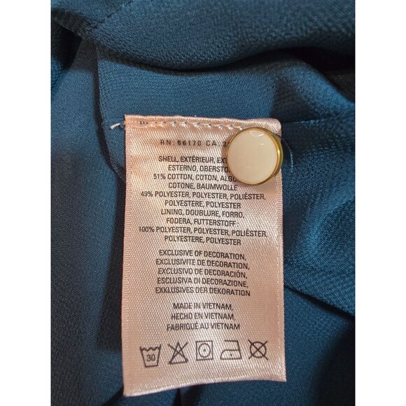 HD In Paris Teal Peacock lace Meadow Short Sleeve Top Scalloped Hem Size 0 - Picture 6 of 13